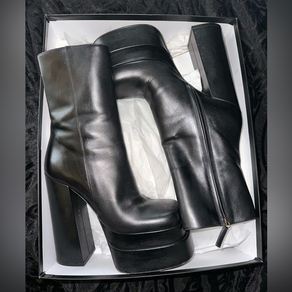 VERSACE AEVITAS PLATFORM BOOTS, Size 39.5.. seen worn by me in last picture
